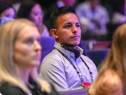 Person watching an in-person presentation